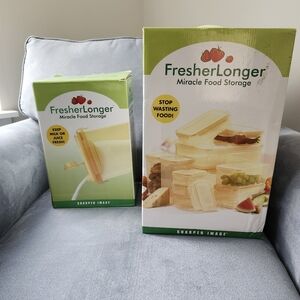 Sharper Image FresherLonger Food Storage Set - Cream and Green
